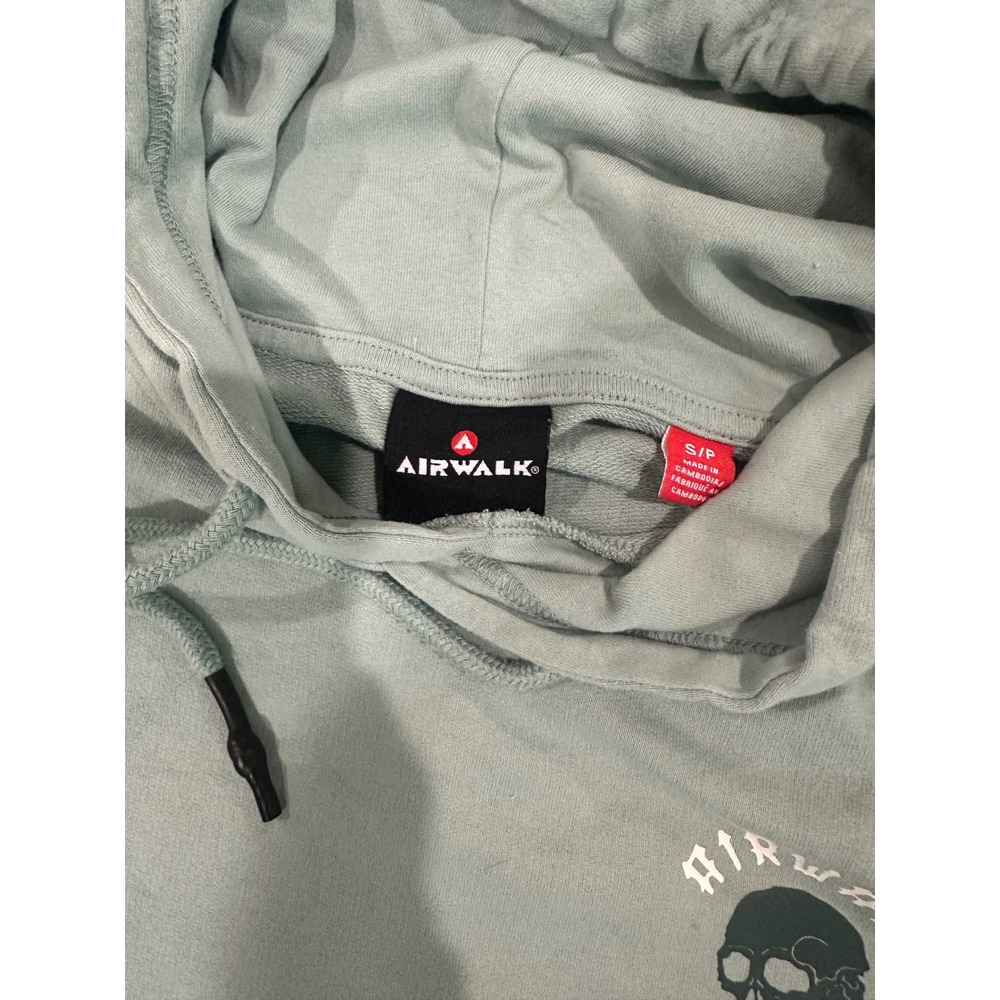 Airwalk Mens Samurai Team Skull Snake Graphic Hoodie Sage Green Small - Picture 4 of 5